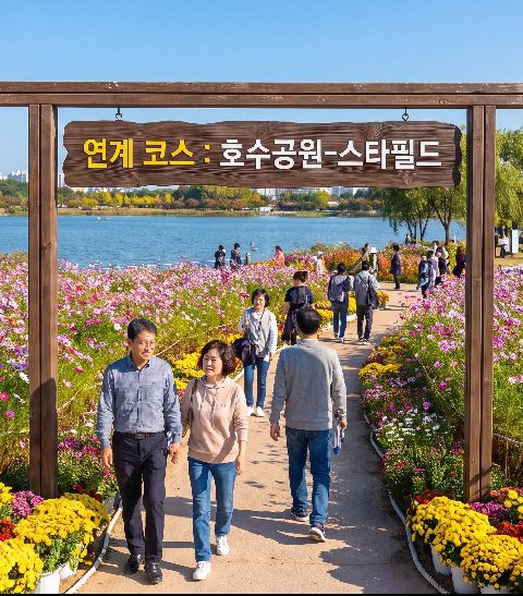 Visitors browsing bouquets and potted plants at flower farm direct-sale booths during the Goyang Flower Fragrance Festa 2026